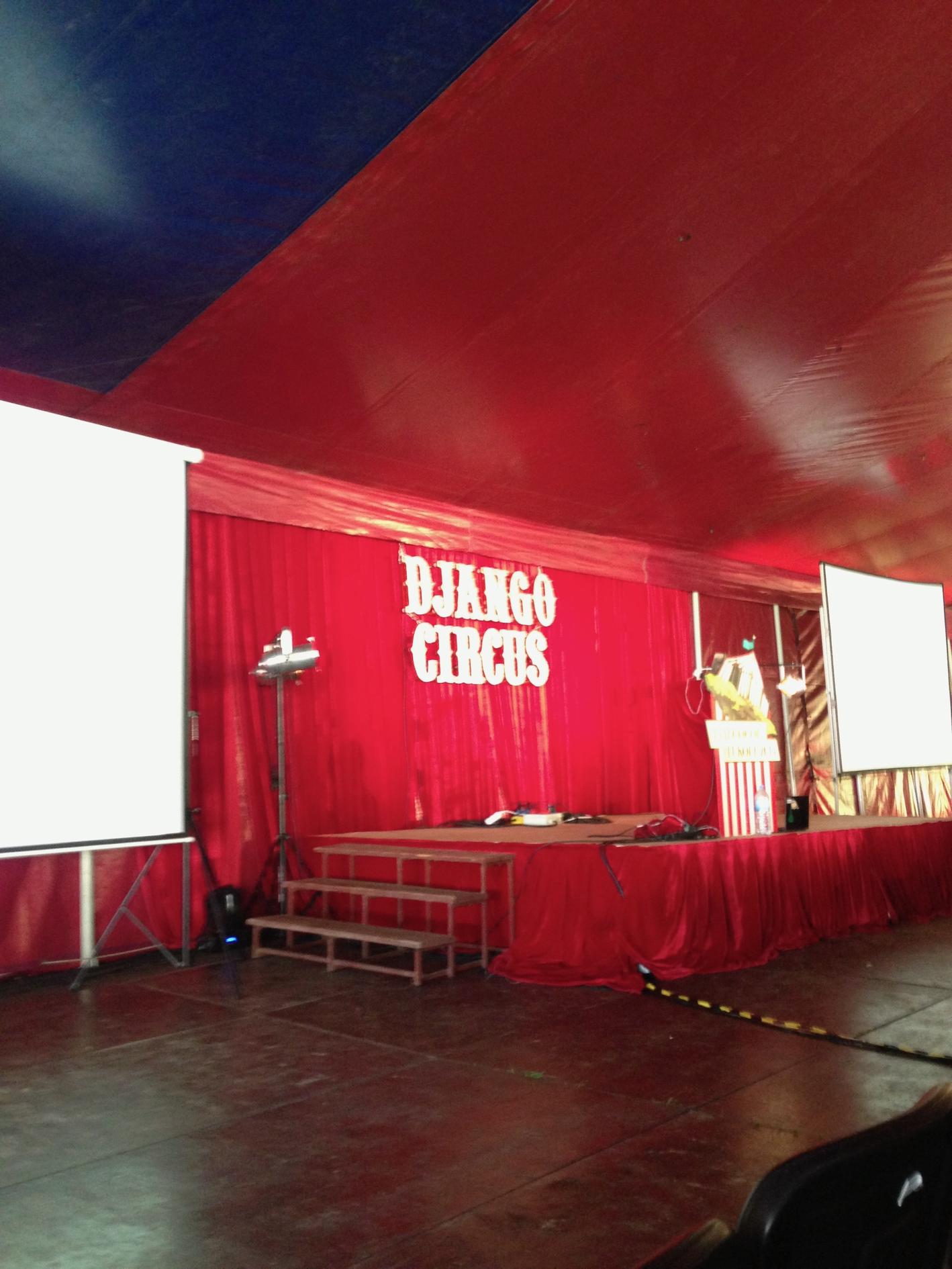 Inside the DjangoCon tent