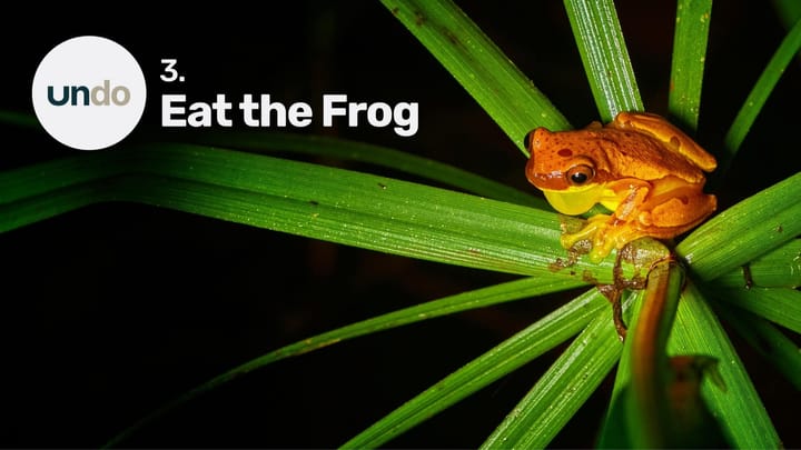 Do the worst thing first thing (”Eat the frog”)